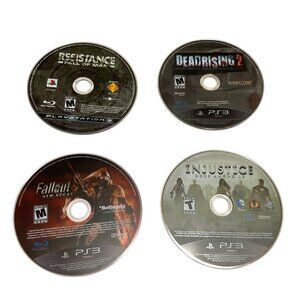PS3 PLAYSTATION LOT OF 4 GAMES FALL OUT INJUSTICE DISC ONLY UNTESTED NO BOX